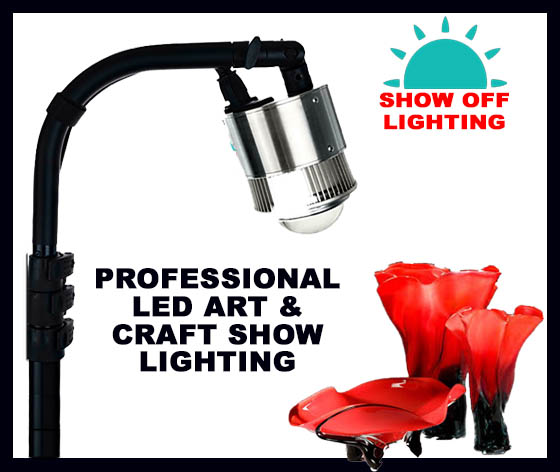 craft show lights, art show lighting, show off lighting, craft booth lighting