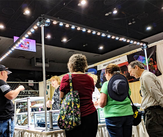 Jewelry lighting for trade show booths at the Tucson Gem & Mineral Show