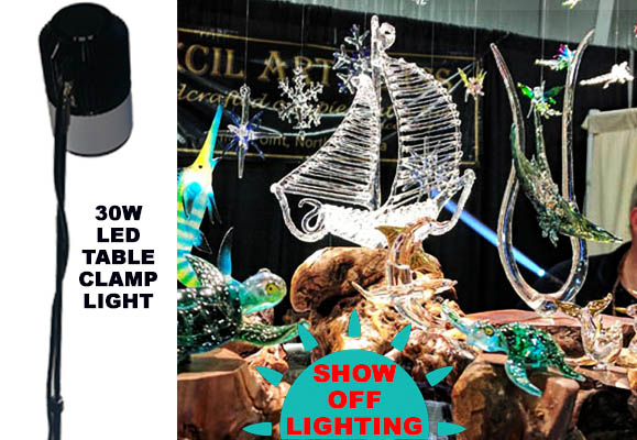 Beautiful craft show lighting for your craft show displays