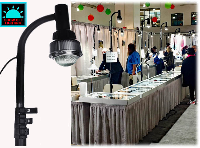 totalite eastern lighting, LED trade show booth lights, table top display lights, show off lighting